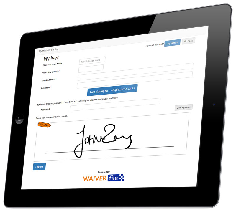 WaiverFile - Online waivers on your tablet, phone or website.